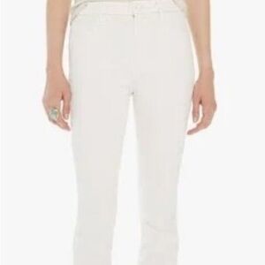MOTHER Women's Straight Leg White Jeans